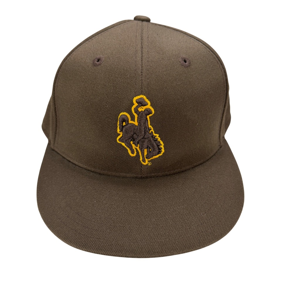 Wyoming Cowboys Hat 210 Fitted by Flexfit Brown Wool Blend Cap 7 1/4 - 7 5/8